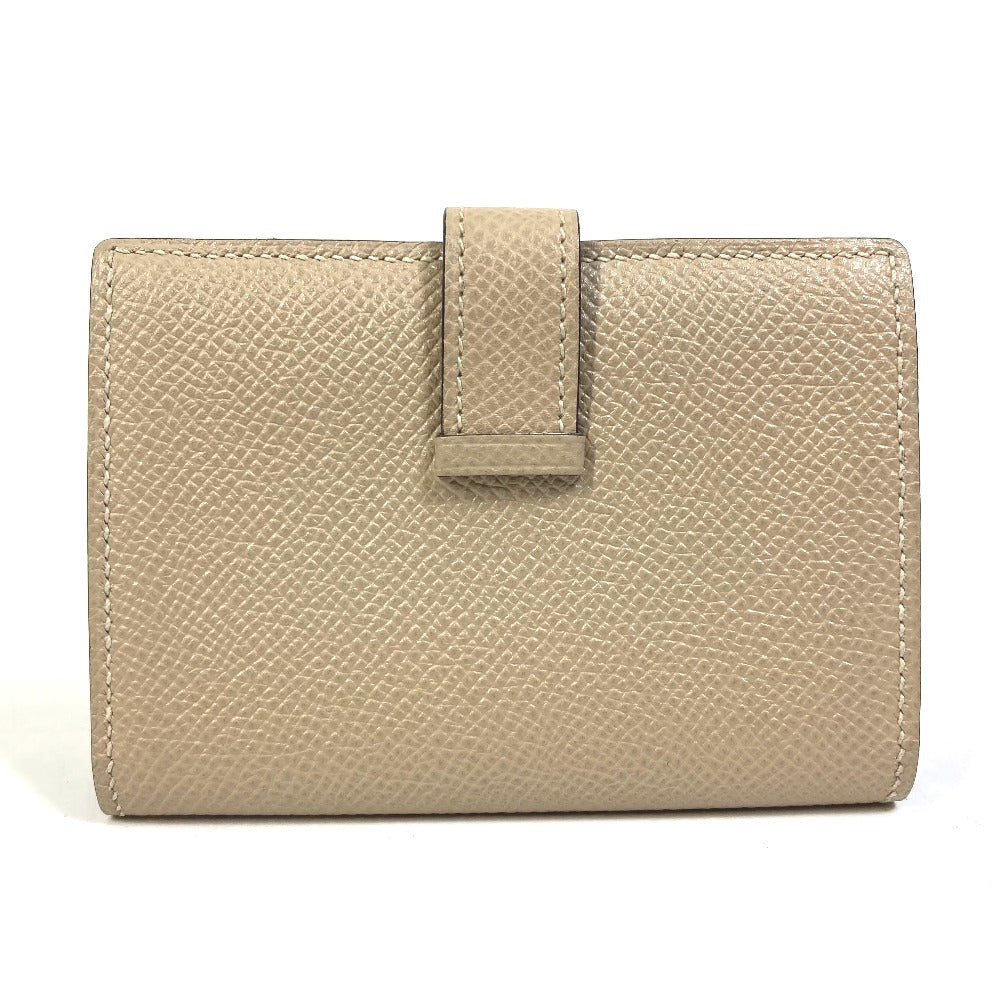 HERMES Card Case Epsom beige Two fold Bean mini unisex(Unisex) Used