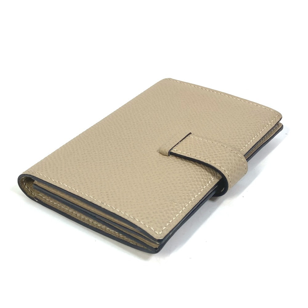 HERMES Card Case Epsom beige Two fold Bean mini unisex(Unisex) Used