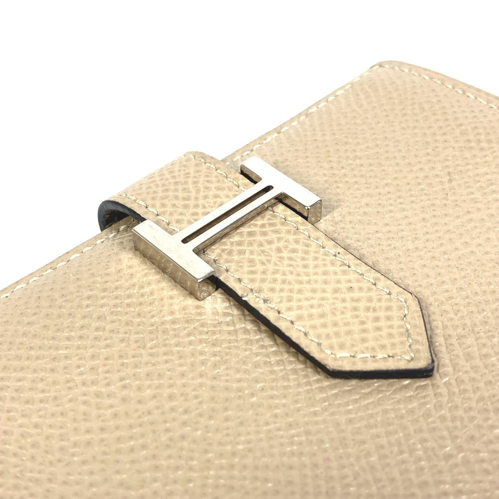 HERMES Card Case Epsom beige Two fold Bean mini unisex(Unisex) Used