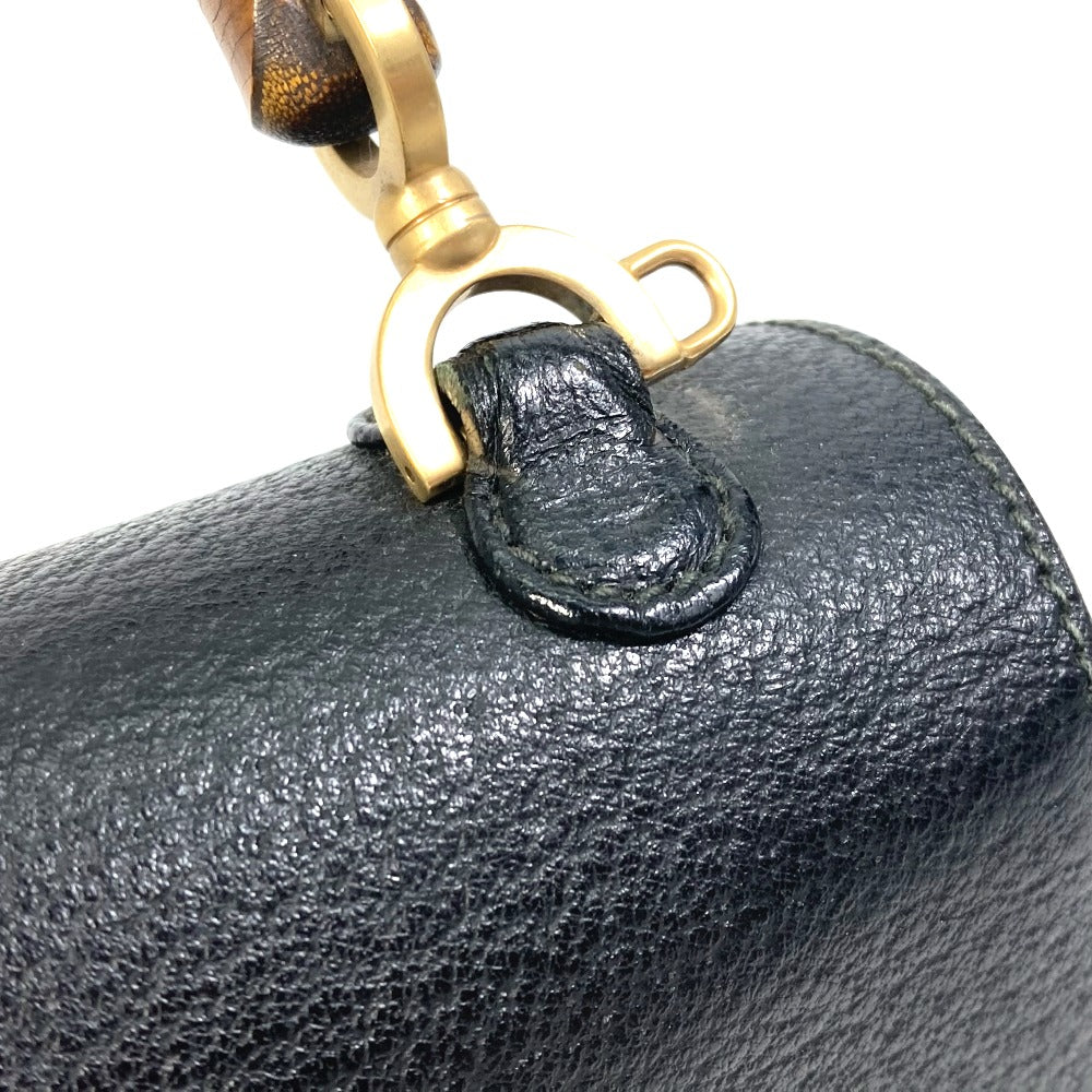 GUCCI Handbag 000.1014.0188 leather black Top handle Bamboo Women Secondhand