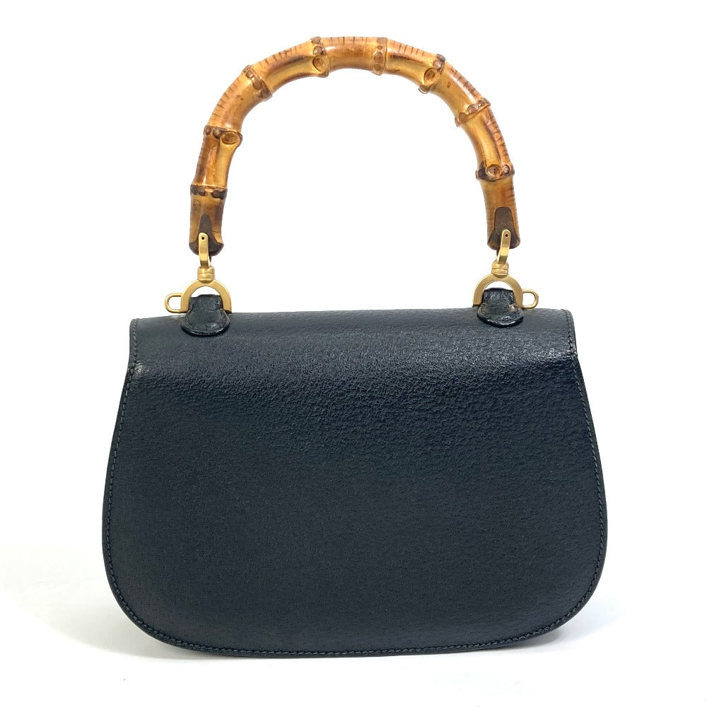 GUCCI Handbag 000.1014.0188 leather black Top handle Bamboo Women Secondhand