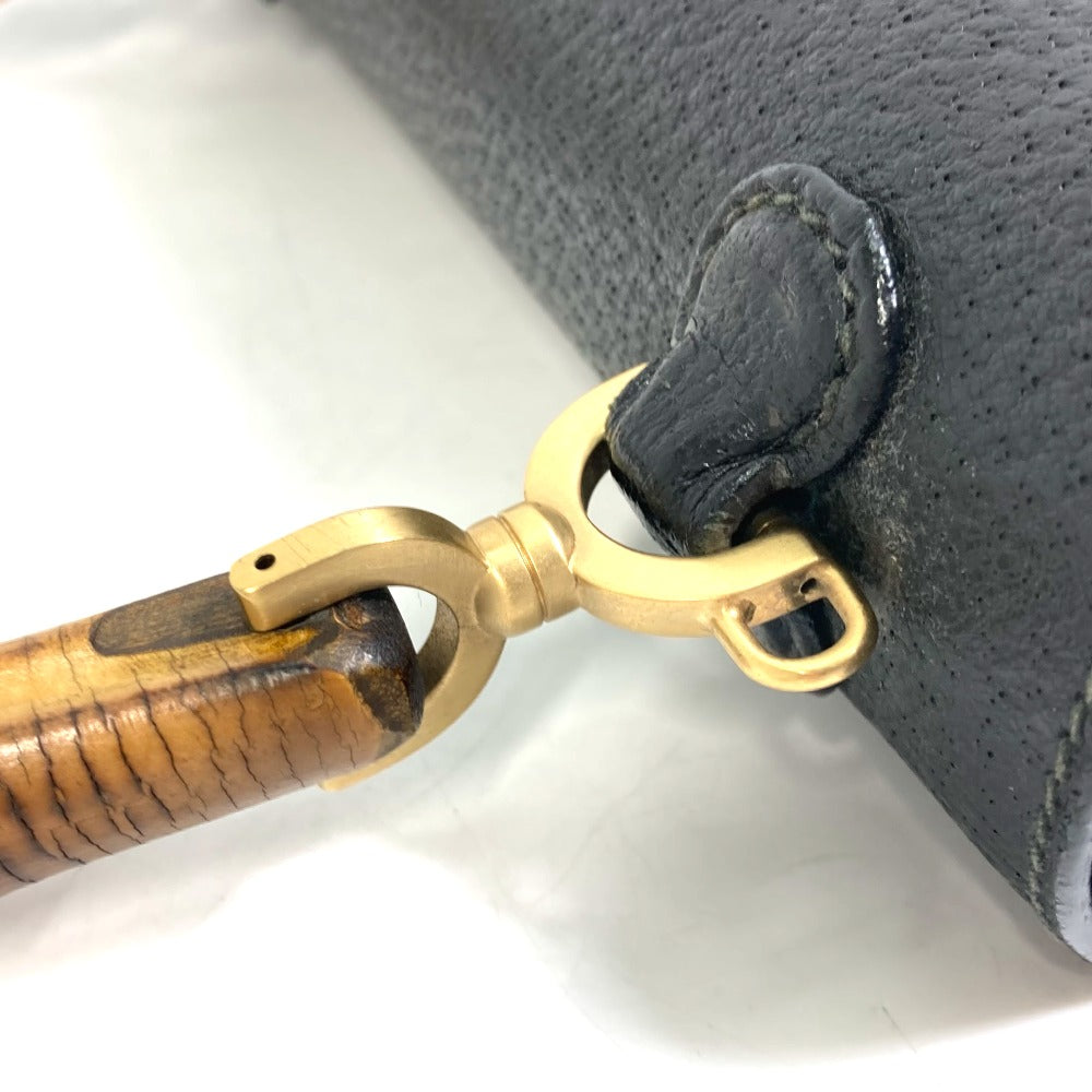 GUCCI Handbag 000.1014.0188 leather black Top handle Bamboo Women Secondhand