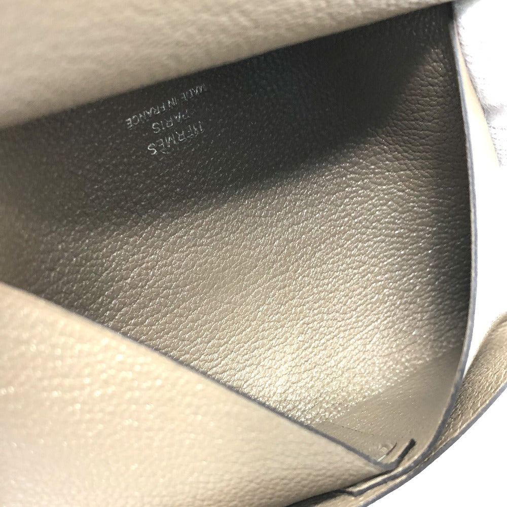 HERMES Card Case Chevre Misol Brown Calvi duo