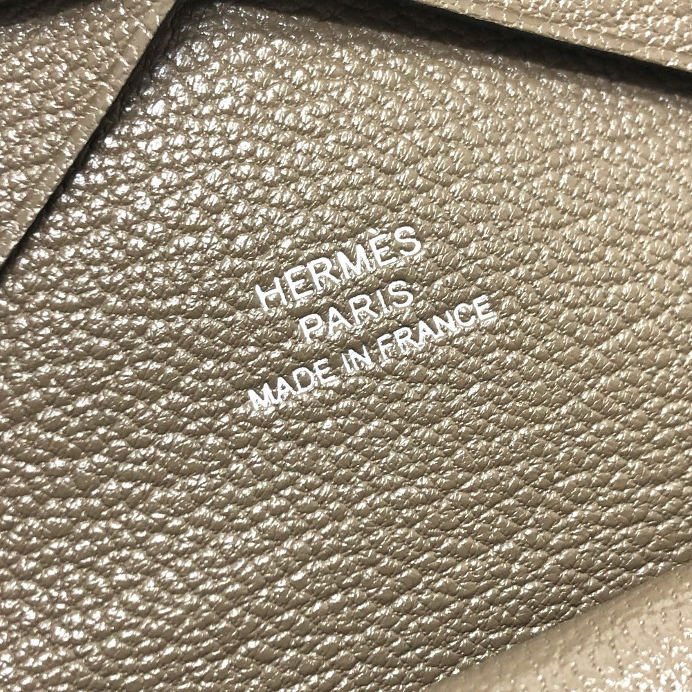 HERMES Card Case Chevre Misol Brown Calvi duo