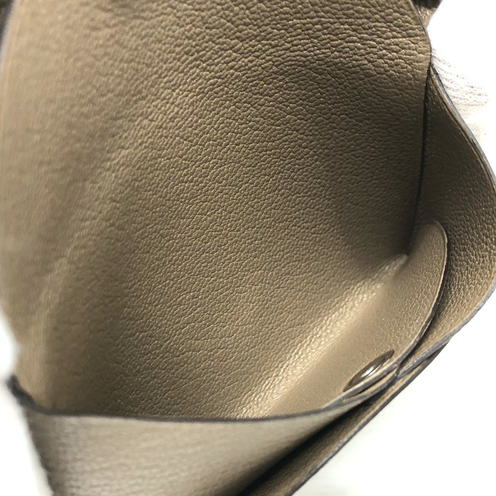 HERMES Card Case Chevre Misol Brown Calvi duo