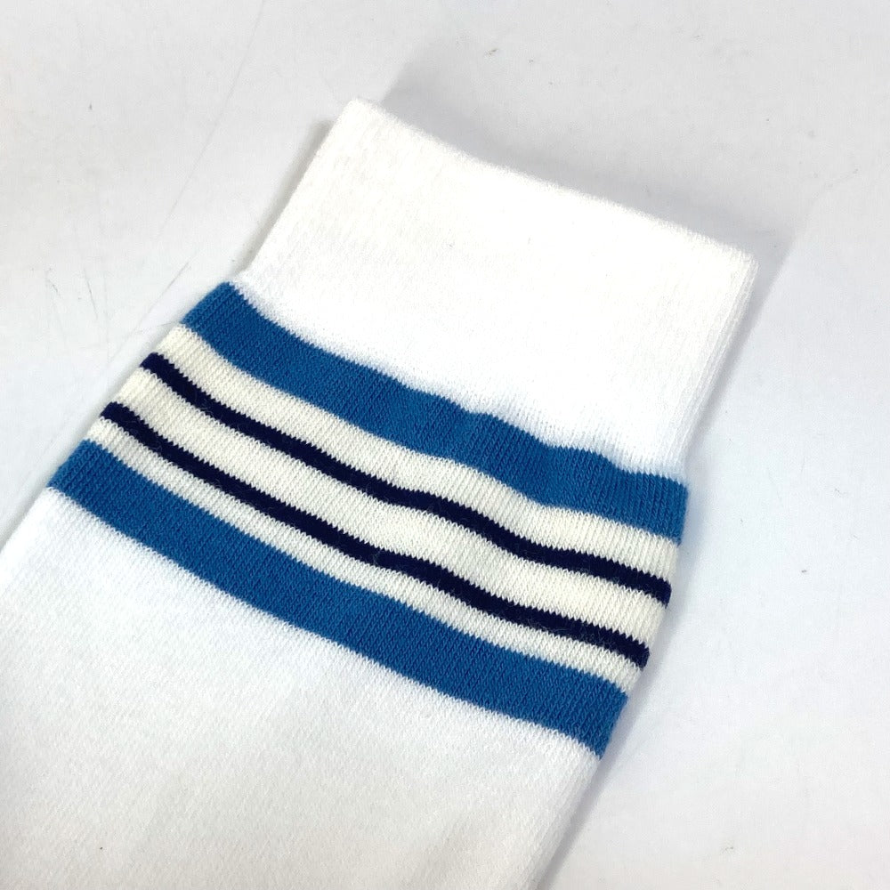 GUCCI socks cotton White x blue GG mens L/26�`28 Used