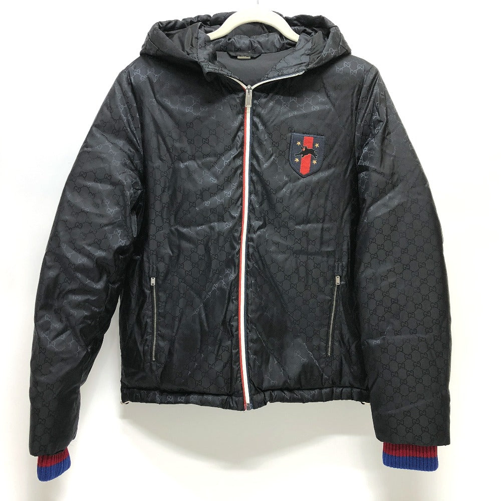 GUCCI Down jacket 452434 Nylon, Down black GG nylon emblem mens 44 Used