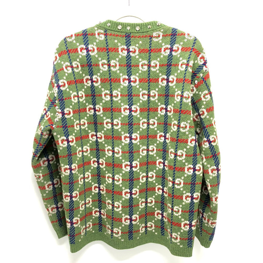 GUCCI sweater 713571 wool green GG Studs