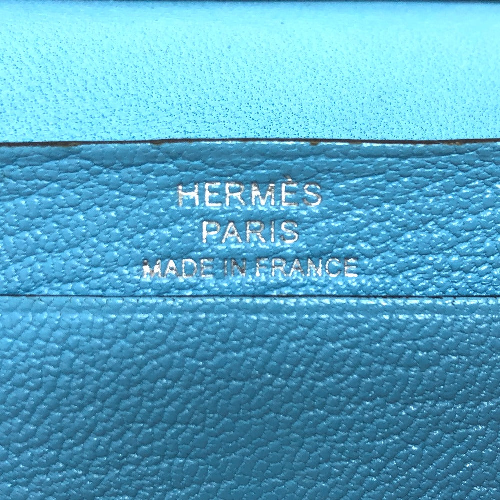 HERMES Card Case Shave Luco Romandel blue bearn mini compact Women Used
