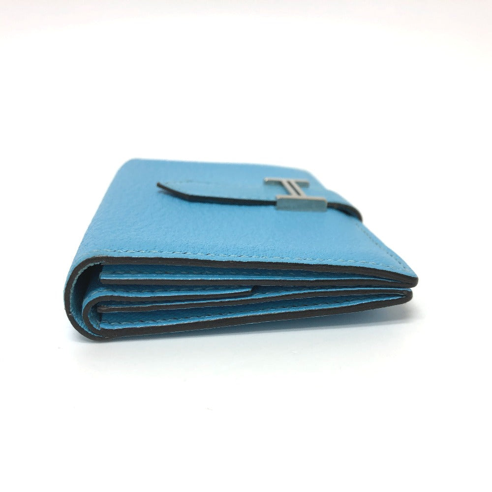 HERMES Card Case Shave Luco Romandel blue bearn mini compact Women Used