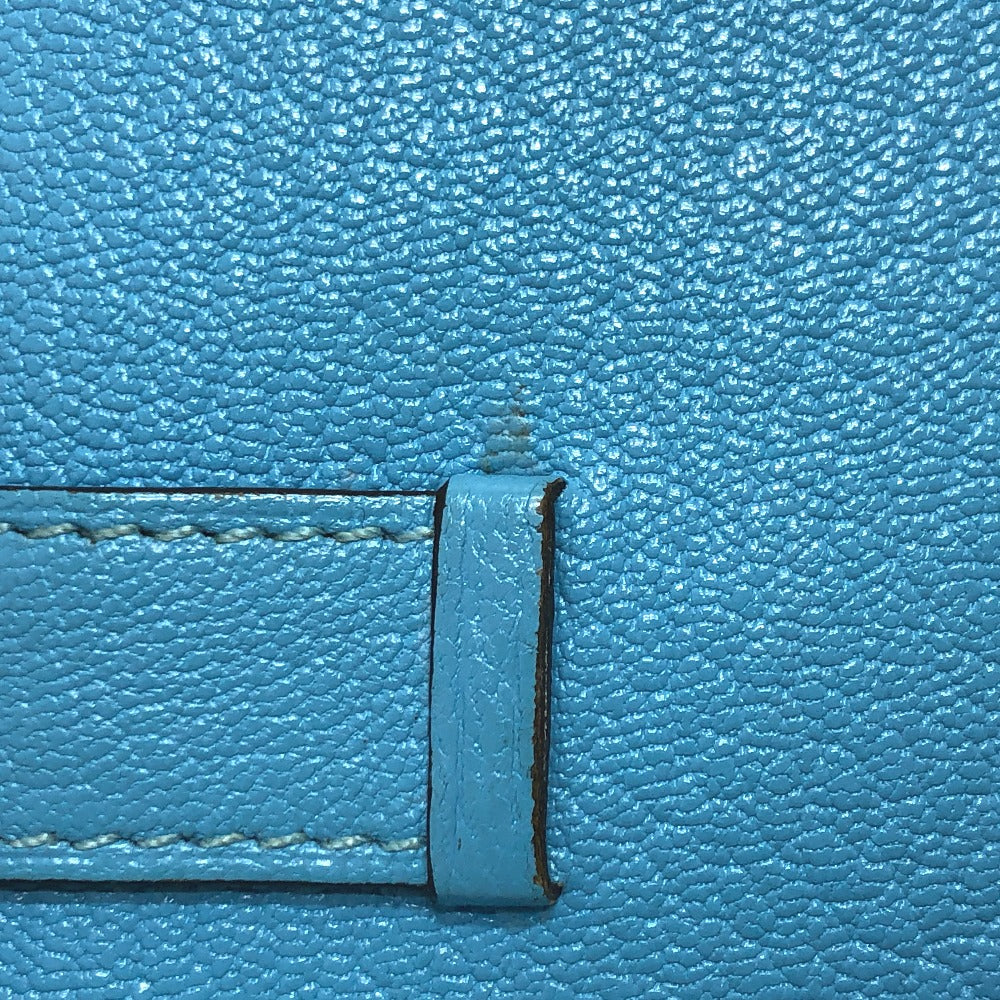 HERMES Card Case Shave Luco Romandel blue bearn mini compact Women Used