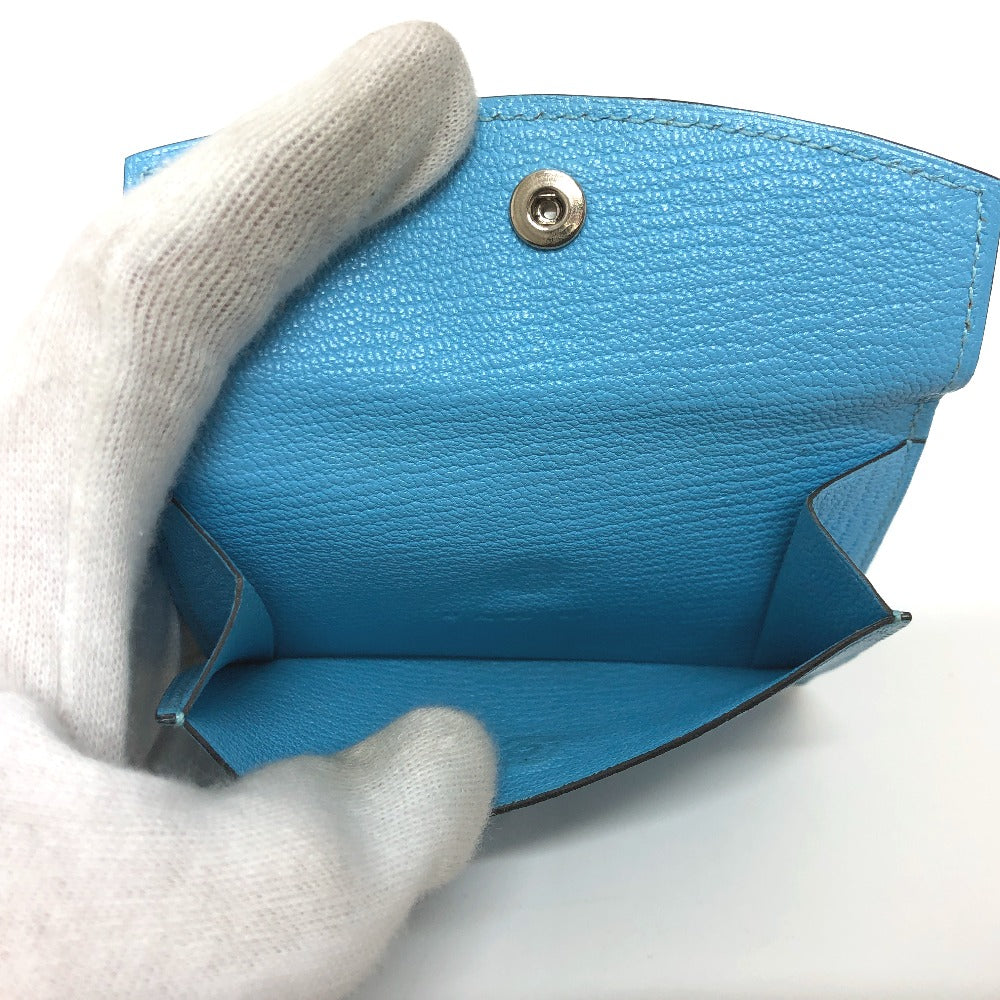 HERMES Card Case Shave Luco Romandel blue bearn mini compact Women Used