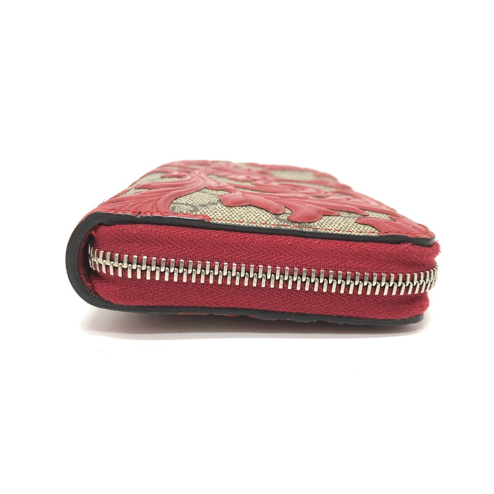 GUCCI Long Wallet Purse 410102 GG Supreme Canvas Red x brown GG Supreme Women Used