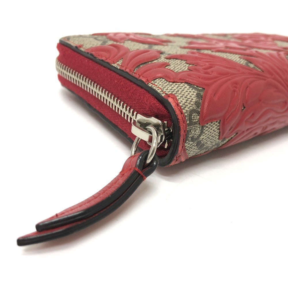 GUCCI Long Wallet Purse 410102 GG Supreme Canvas Red x brown GG Supreme Women Used