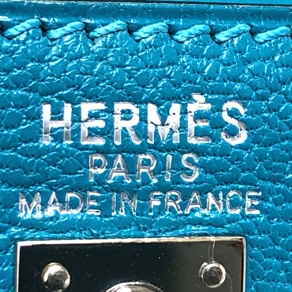 HERMES Pouch Chevre Misol Blue gene Stopper Chene Dunkle Women Used