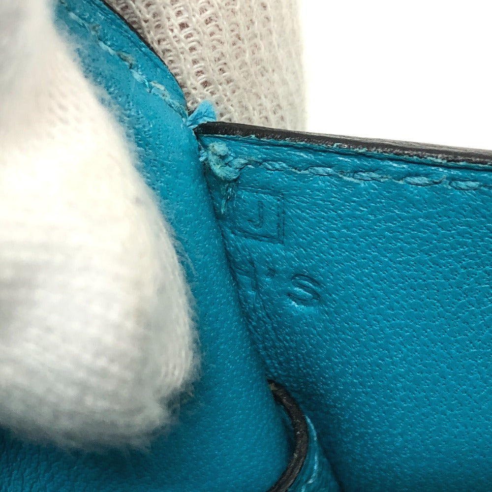 HERMES Pouch Chevre Misol Blue gene Stopper Chene Dunkle Women Used