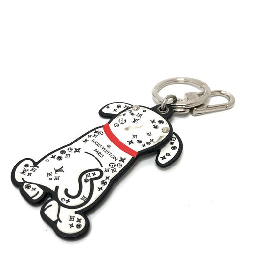 LOUIS VUITTON Bag charm M00746 leather White x black Portocle Dalmatian
