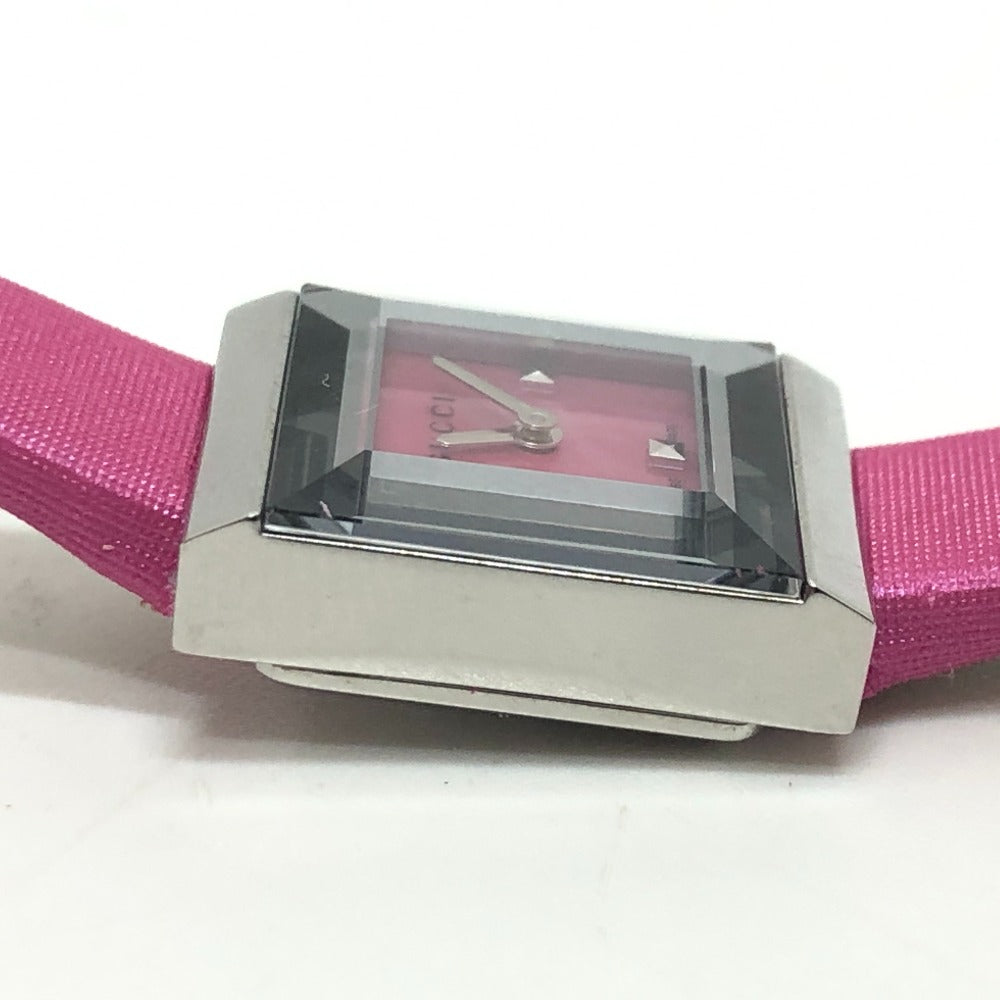 GUCCI Watches Quartz 128.5 Stainless Steel , Leather Silver G frame pink dial Women Used