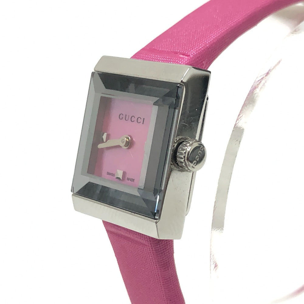 GUCCI Watches Quartz 128.5 Stainless Steel , Leather Silver G frame pink dial Women Used