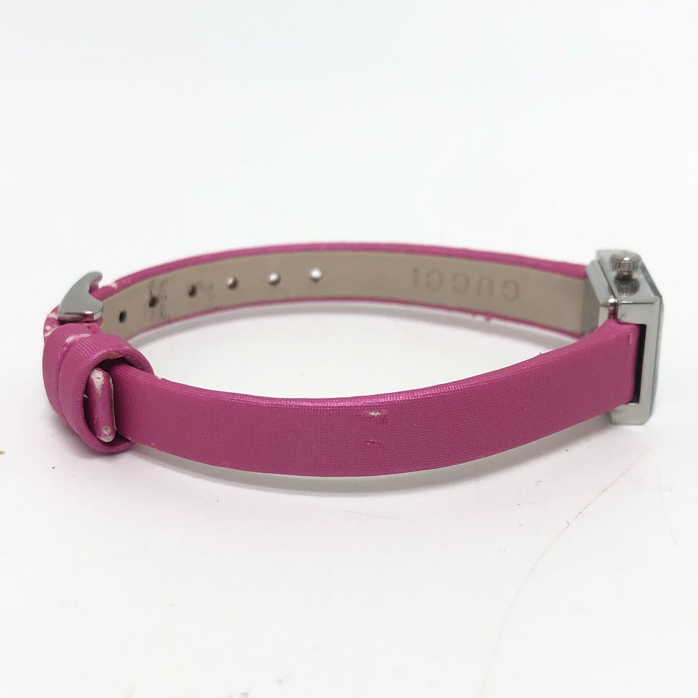 GUCCI Watches Quartz 128.5 Stainless Steel , Leather Silver G frame pink dial Women Used