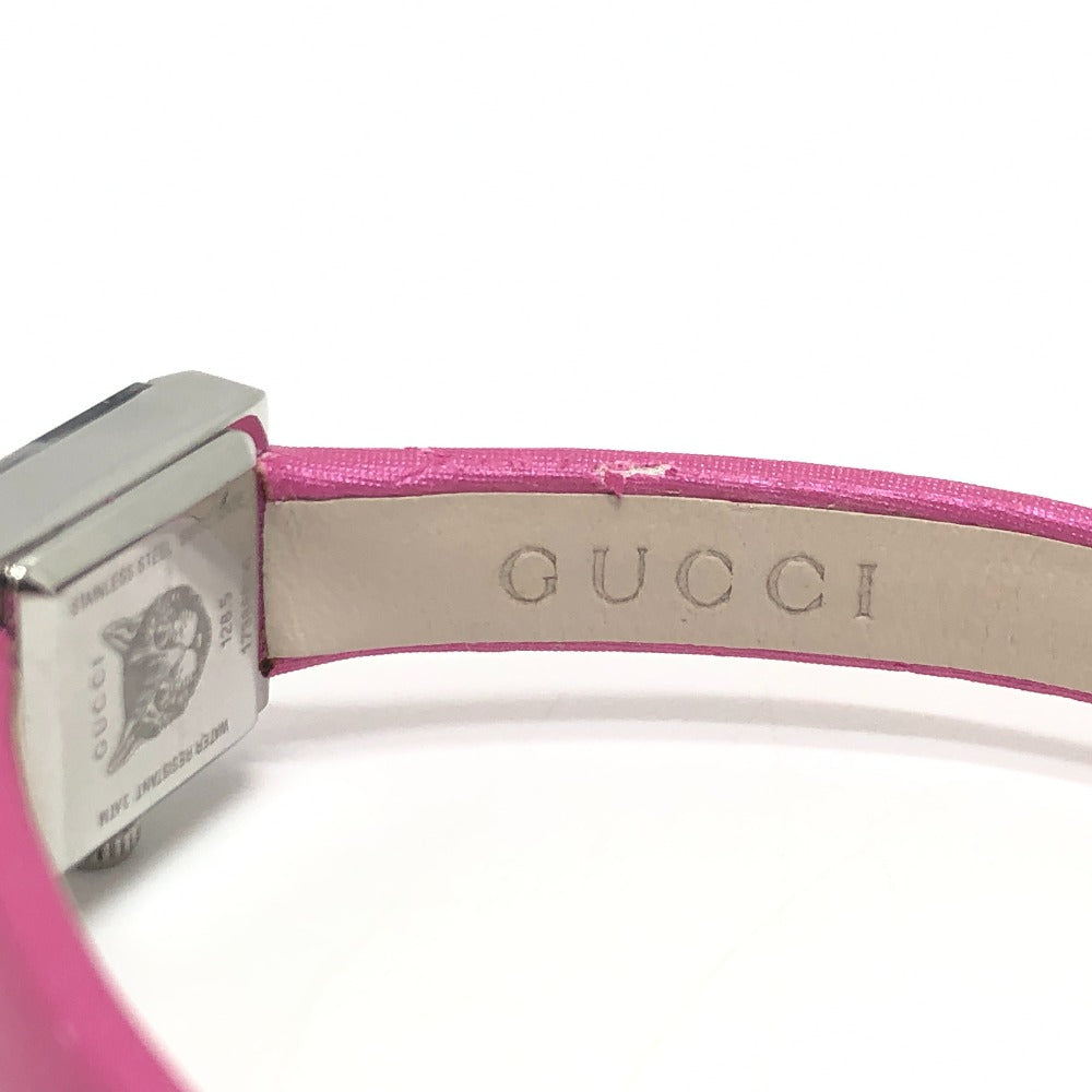 GUCCI Watches Quartz 128.5 Stainless Steel , Leather Silver G frame pink dial Women Used
