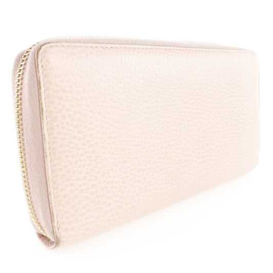 GUCCI Long Wallet Purse 456117 CAO0G 5909 leather Light pink GG Petit Marmont Women Used