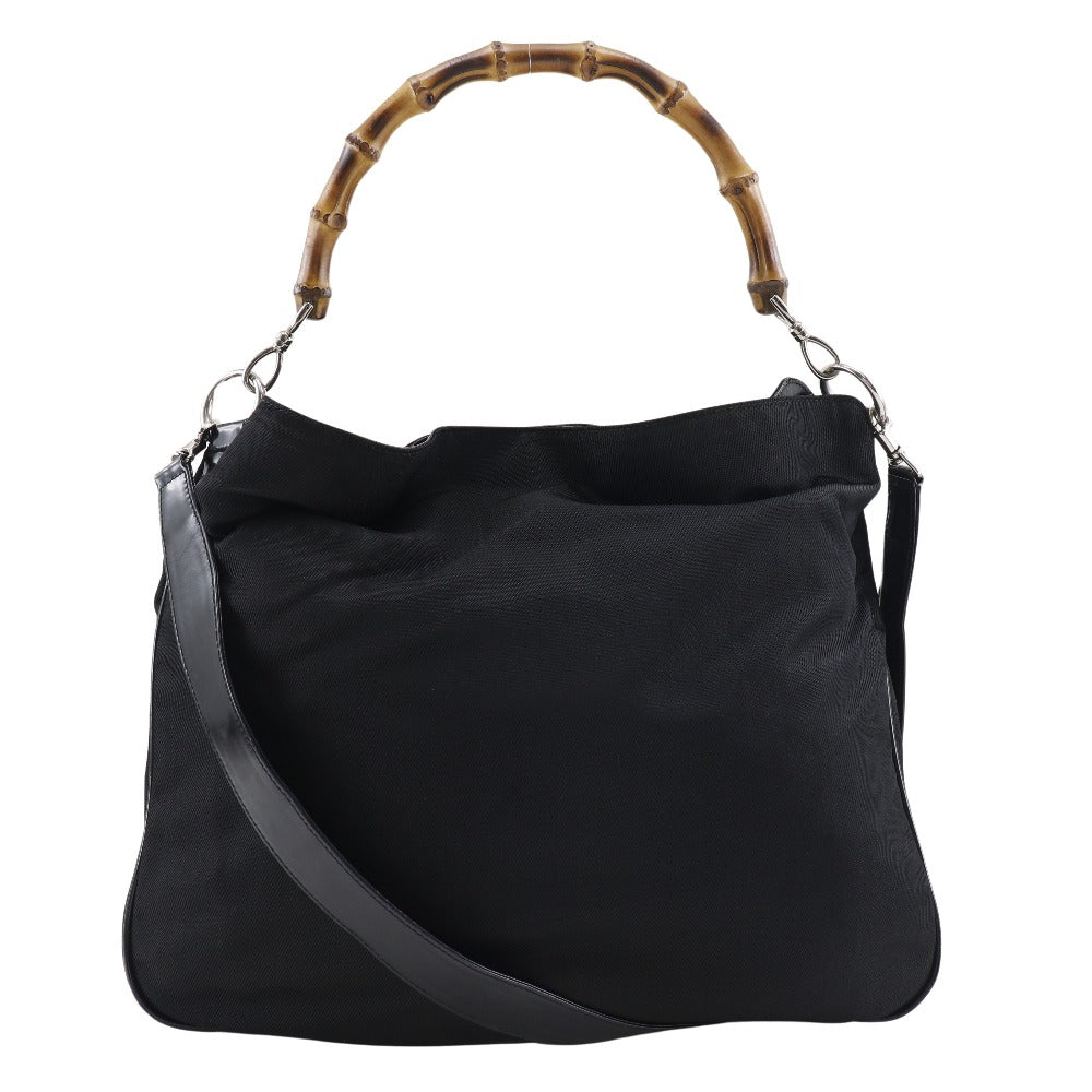GUCCI Handbag 001.2123.1577 Nylon Canvas, Bamboo black Women Used