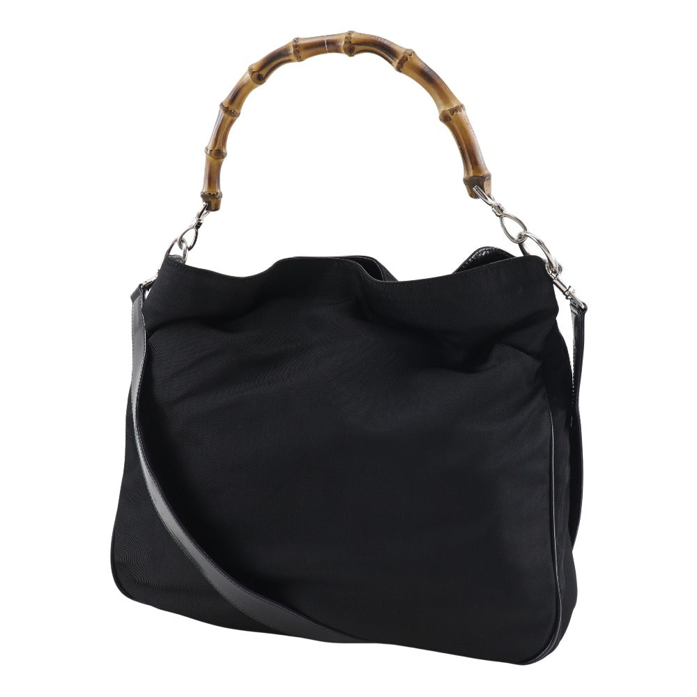 GUCCI Handbag 001.2123.1577 Nylon Canvas, Bamboo black Women Used