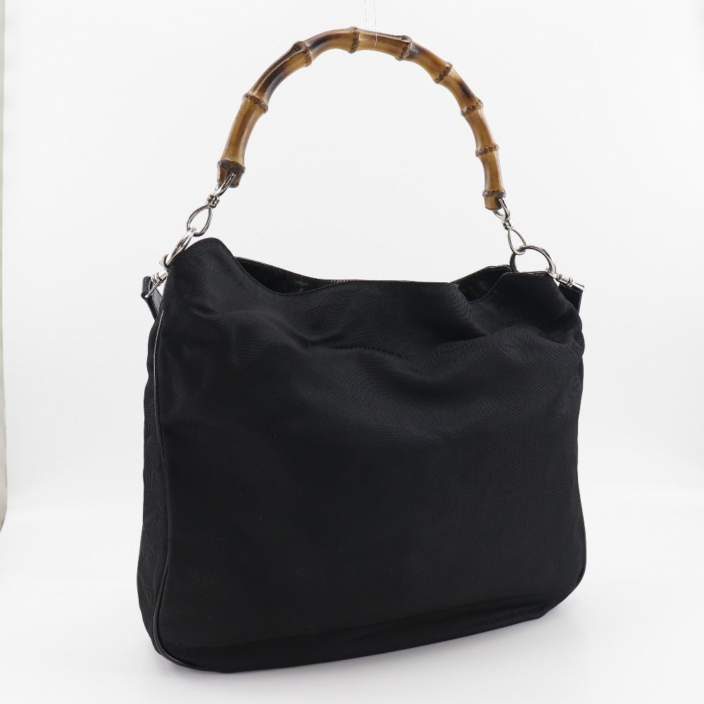 GUCCI Handbag 001.2123.1577 Nylon Canvas, Bamboo black Women Used