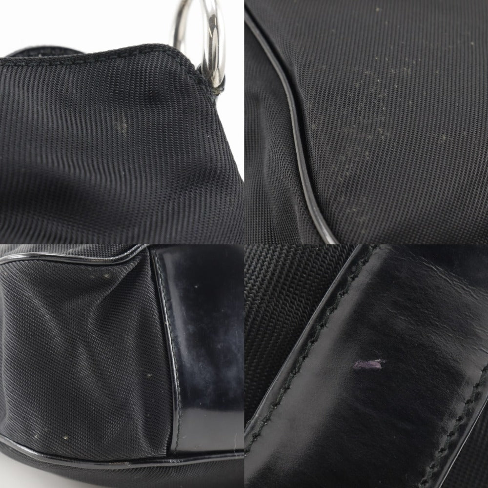 GUCCI Handbag 001.2123.1577 Nylon Canvas, Bamboo black Women Used