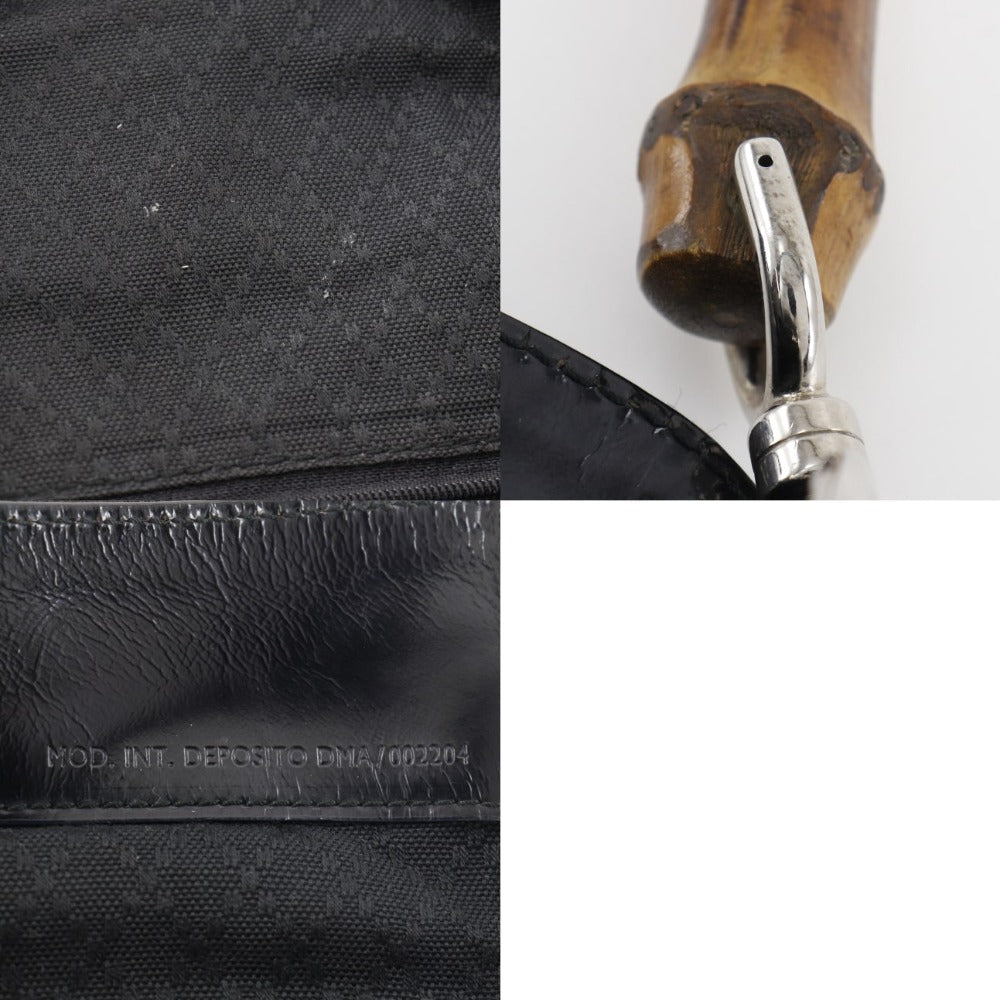 GUCCI Handbag 001.2123.1577 Nylon Canvas, Bamboo black Women Used