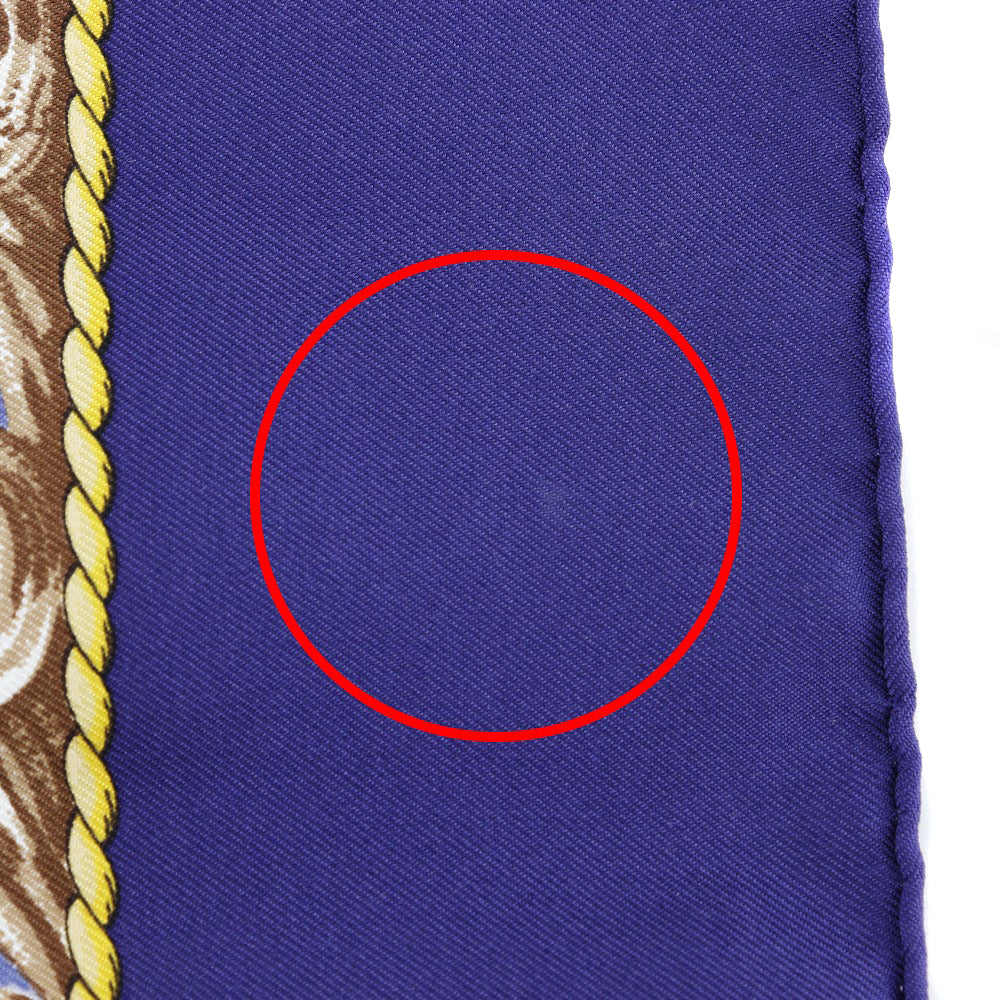 HERMES scarf silk purple Kazeyo Fuke Vive le vent Carre90 Women Used