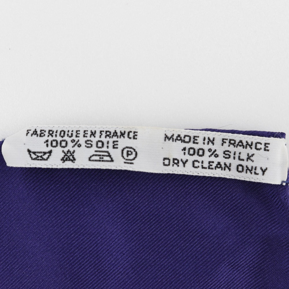HERMES scarf silk purple Kazeyo Fuke Vive le vent Carre90 Women Used