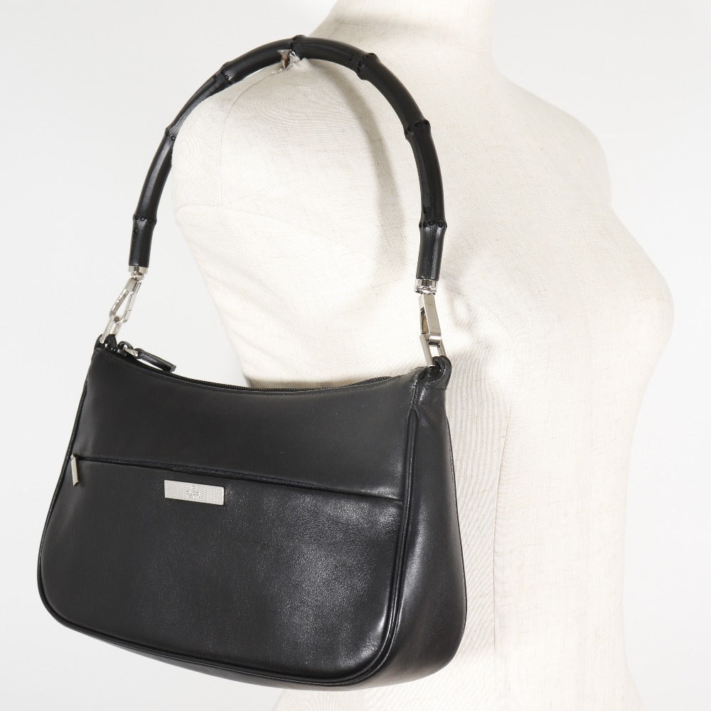 GUCCI Shoulder Bag 1.3865 Calfskin black Bamboo Women Used