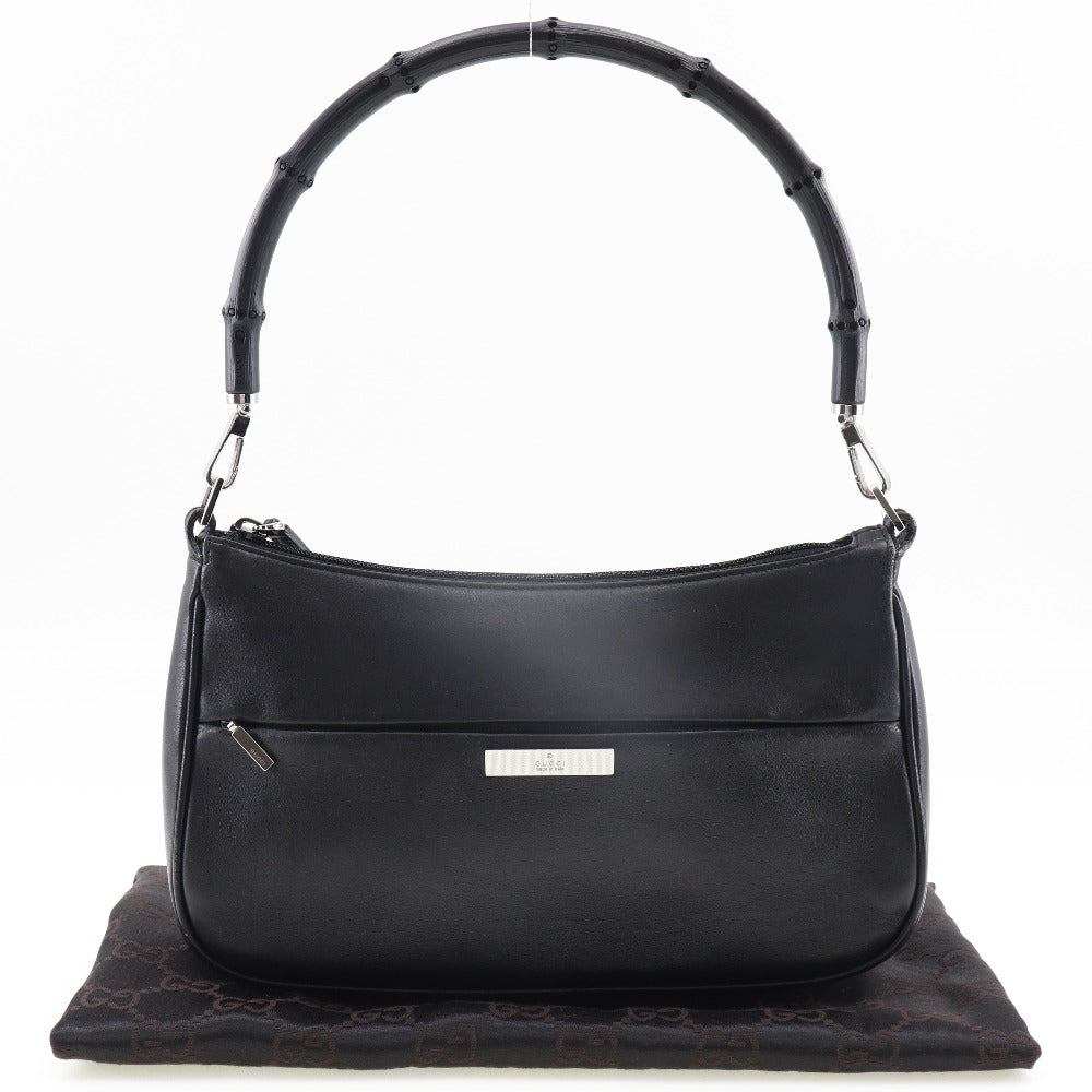 GUCCI Shoulder Bag 1.3865 Calfskin black Bamboo Women Used