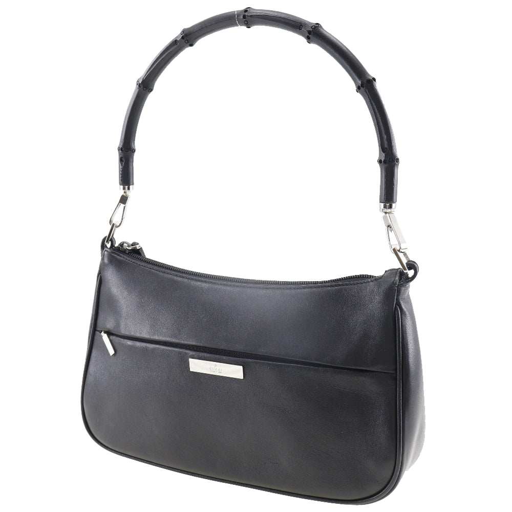GUCCI Shoulder Bag 1.3865 Calfskin black Bamboo Women Used