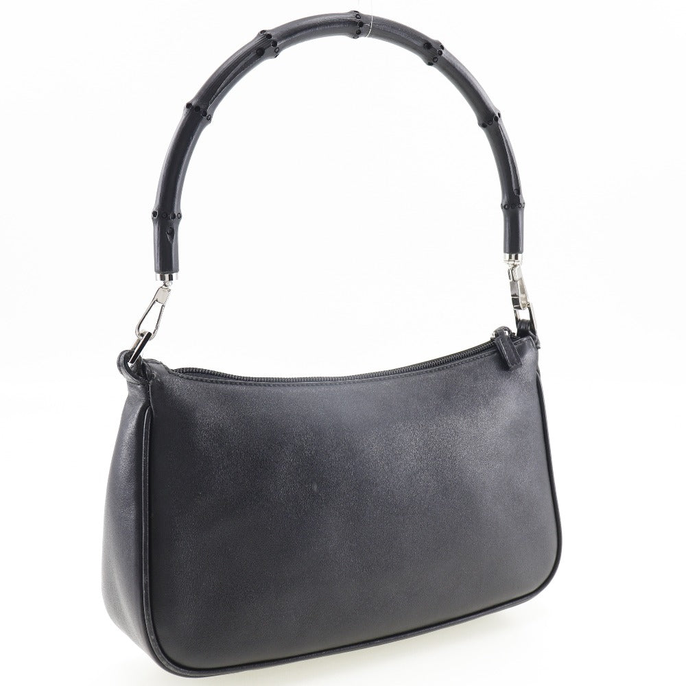 GUCCI Shoulder Bag 1.3865 Calfskin black Bamboo Women Used