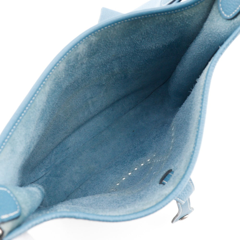 HERMES Shoulder Bag Taurillon Clemence light blue Evelyn 3PM Women Used