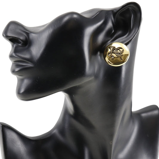 HERMES Earring Plated Gold gold Horn Women Used