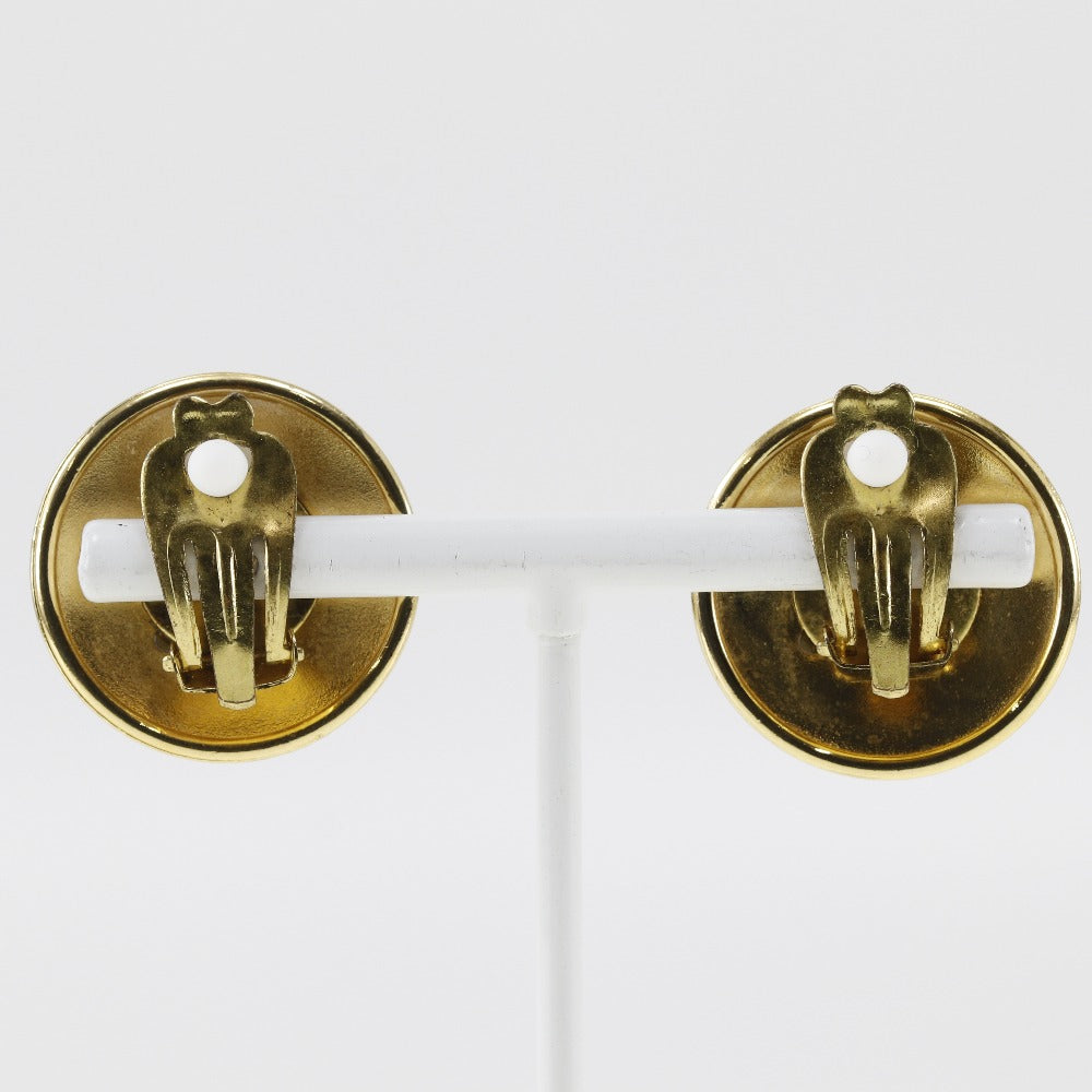 HERMES Earring Plated Gold gold Horn Women Used