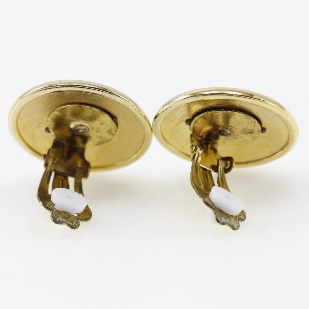 HERMES Earring Plated Gold gold Horn Women Used