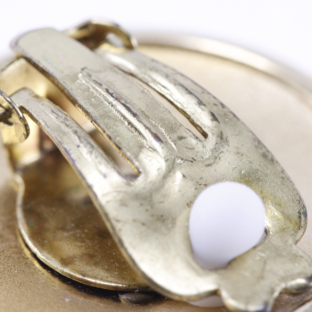HERMES Earring Plated Gold gold Horn Women Used