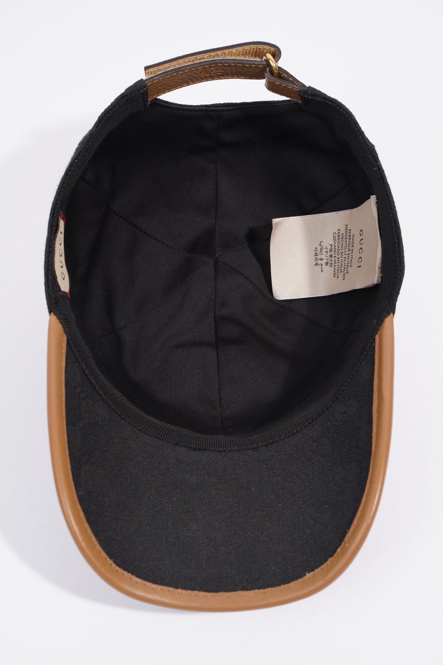 Gucci GG Supreme Baseball Cap Black / GG Supreme / Gucci Stripe Cotton Small