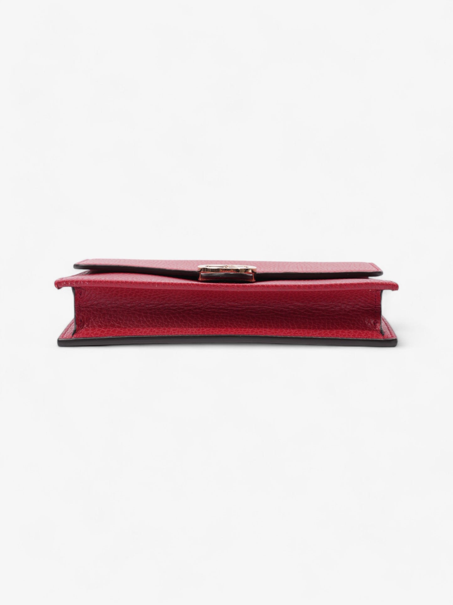 Gucci Interlocking G Flap Chain Wallet Red Leather