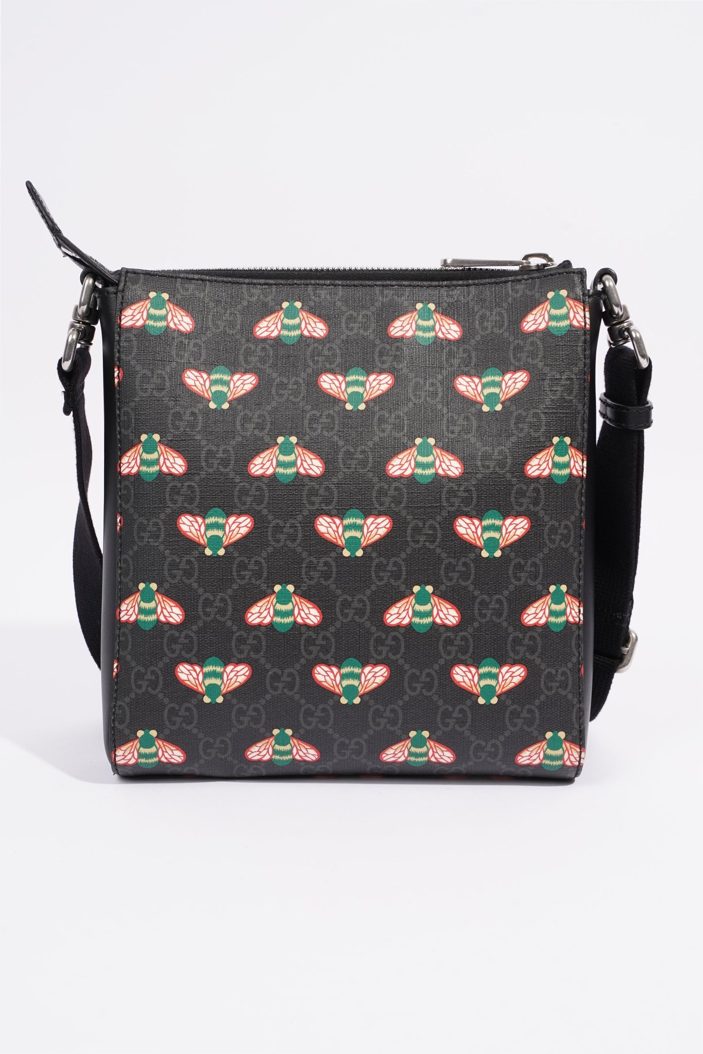 Gucci Bestiary Messenger Bag Black / Red / Blue Canvas OS