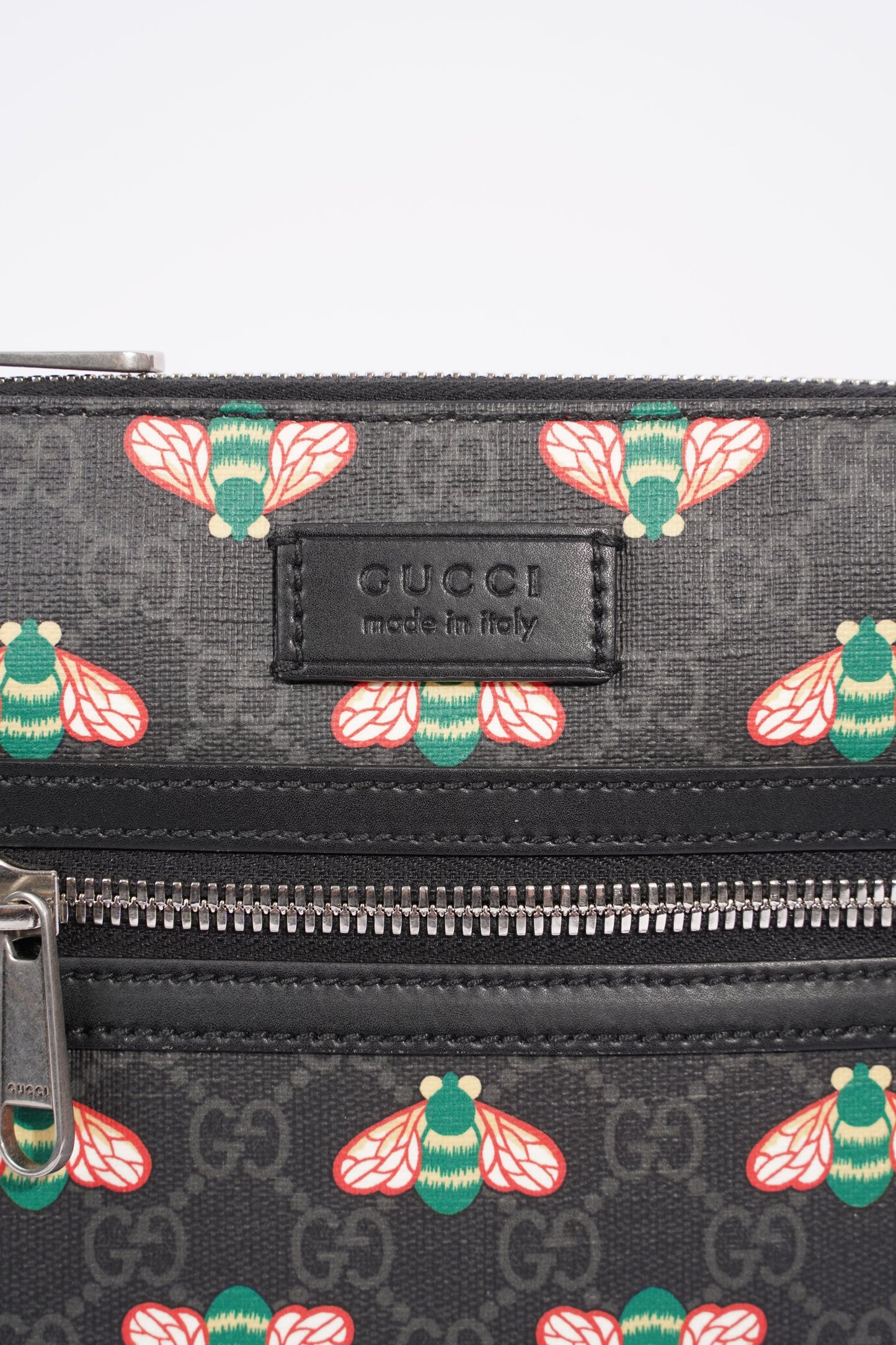 Gucci Bestiary Messenger Bag Black / Red / Blue Canvas OS