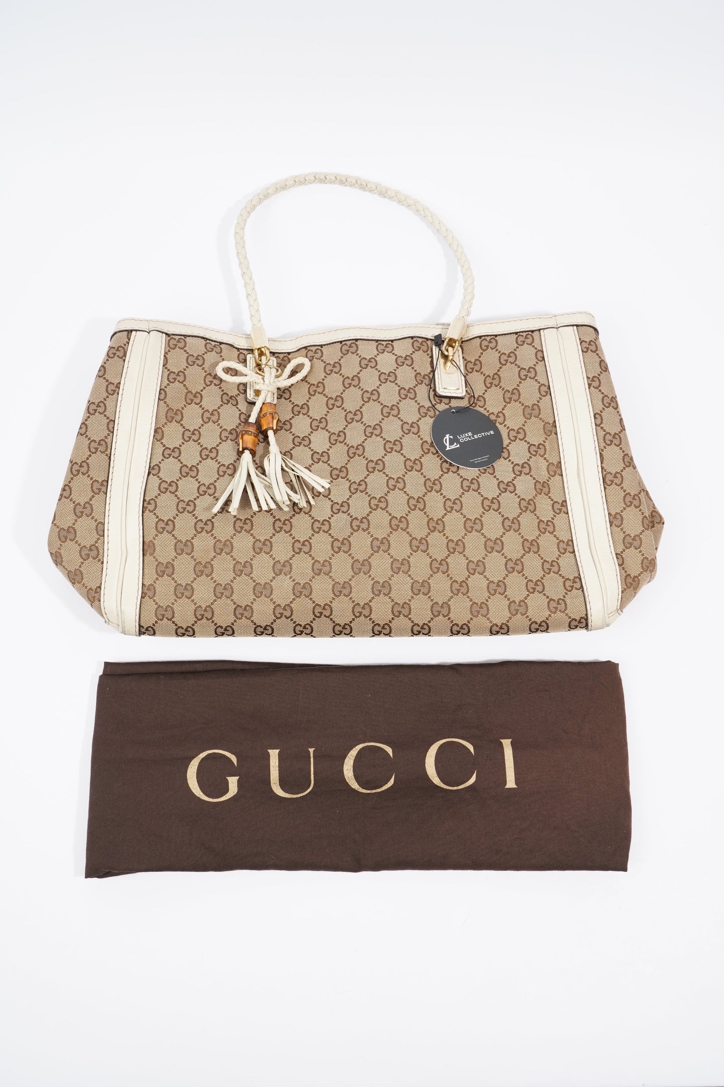 Gucci Fringe Tote Bag Supreme / Cream Canvas