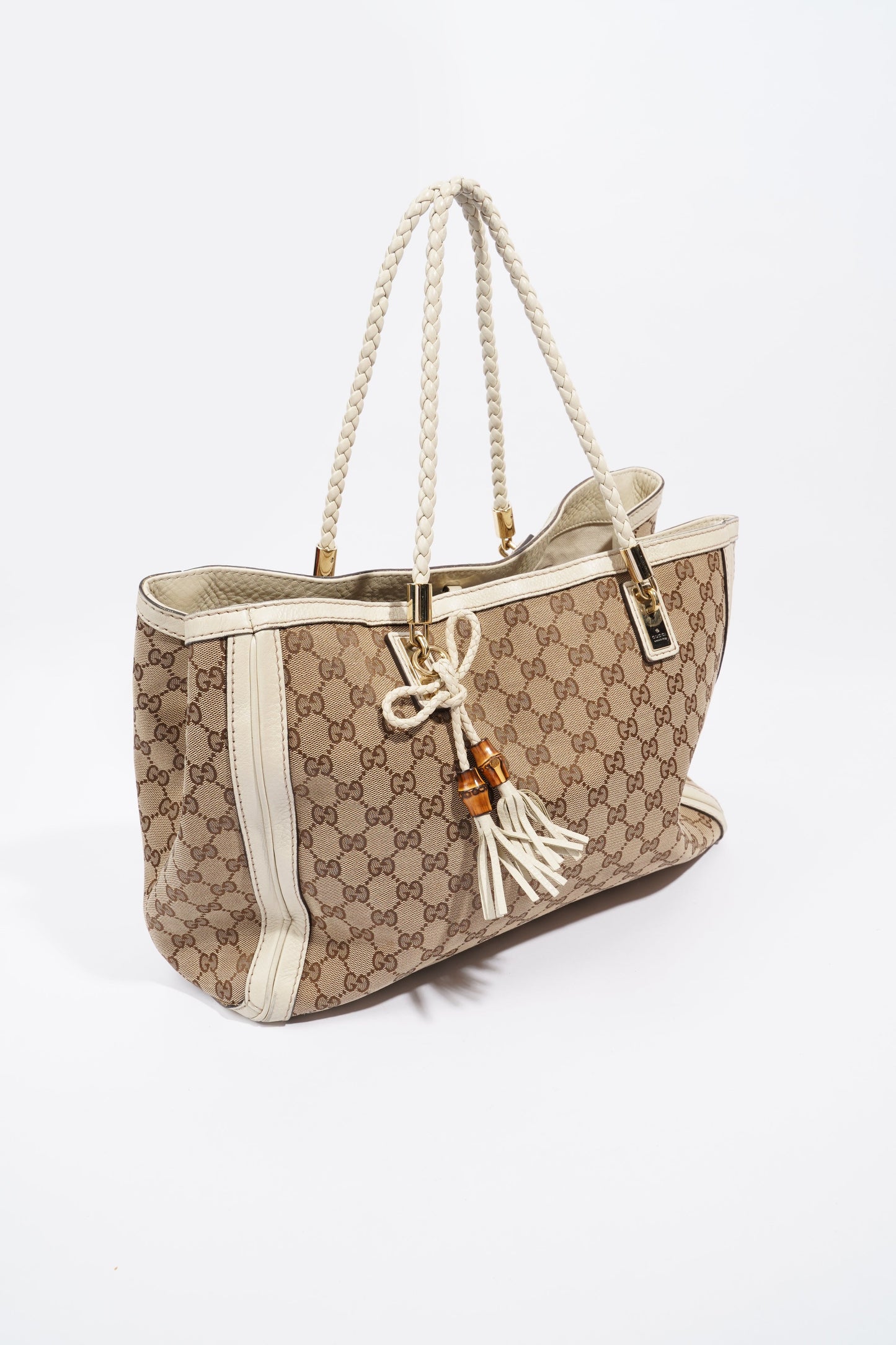 Gucci Fringe Tote Bag Supreme / Cream Canvas