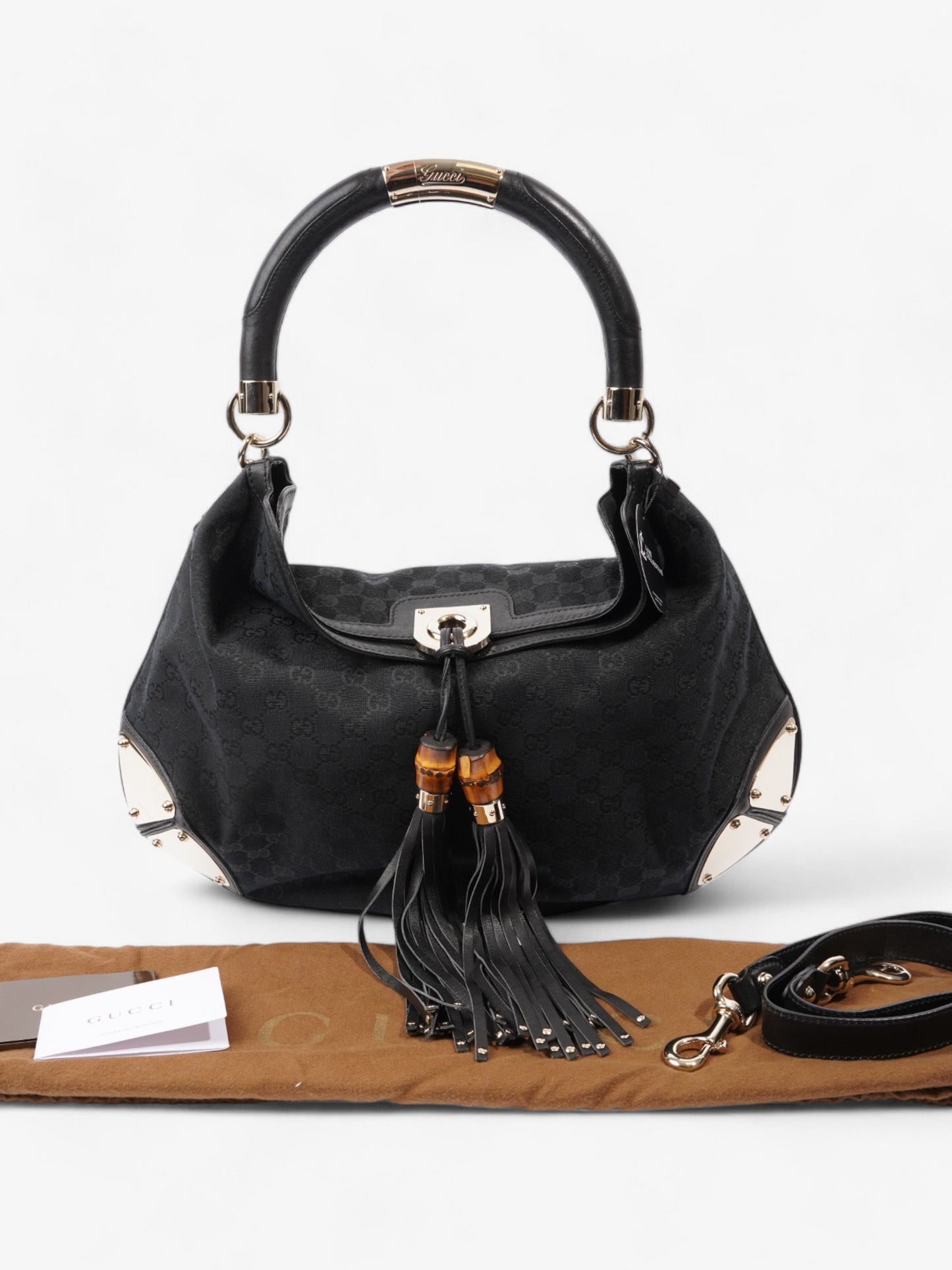 Gucci Indy Hobo Black Canvas