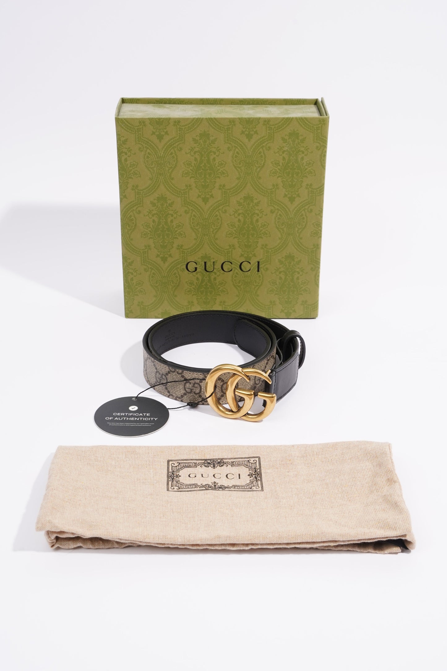 Gucci Marmont Belt Supreme / Black Canvas 75cm 30"